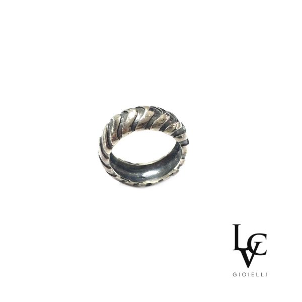 Anello Fascia in Argento Brunito