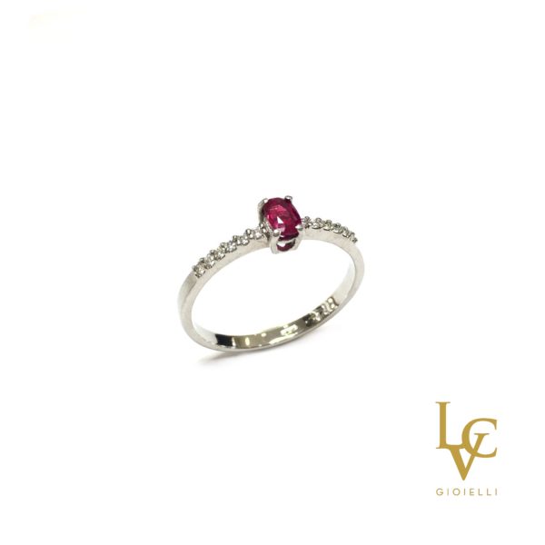Anello Rubino e Diamanti
