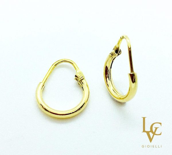 Orecchini a cerchio in oro giallo 18 k