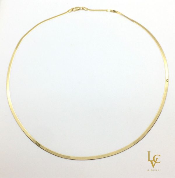 Collana oro giallo piattina