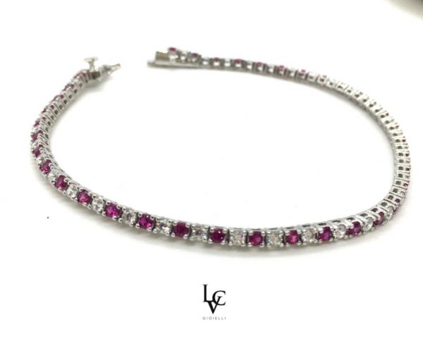 Bracciale tennis con zirconi bicolor