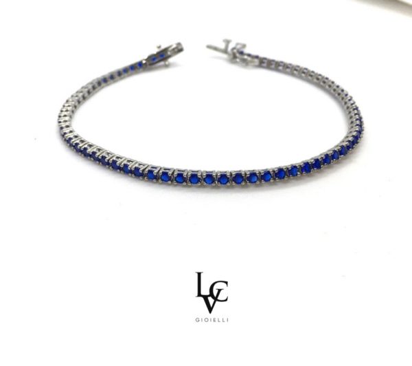 Bracciale tennis con zirconi blu