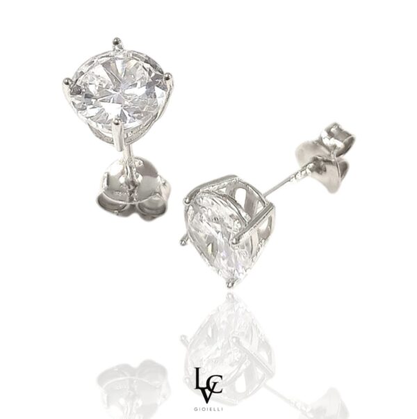 Orecchini Punto luce con zirconi White