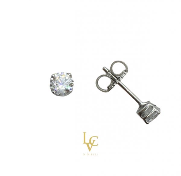 Orecchini punto luce con zircone