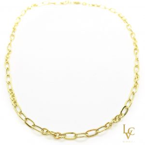 Collana oro giallo maglia 4+3