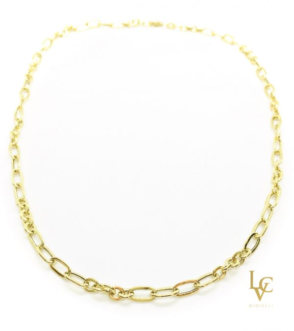 Collana oro giallo maglia 4+3