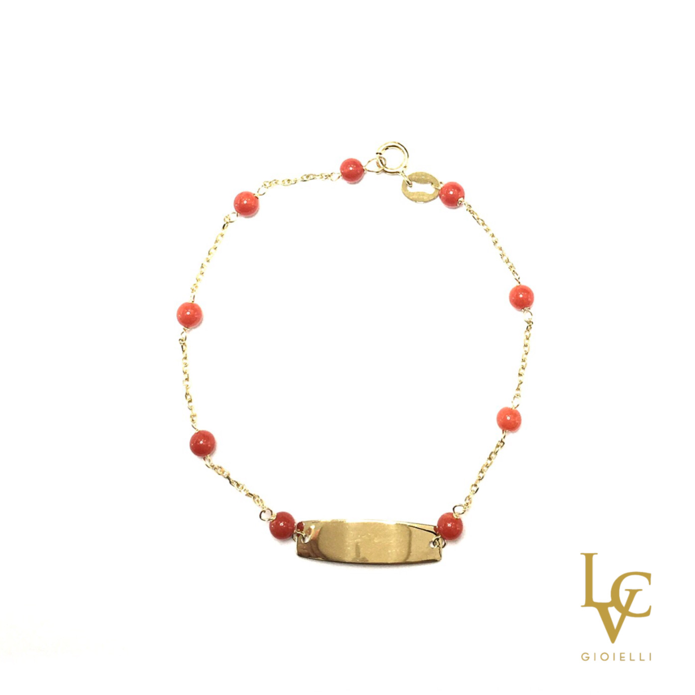 Bracciale piastrina con coralli