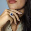 Anello Queen con Zaffiro Blu e Diamanti - immagine 2