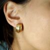 Orecchini Vintage Bombati Argento 925 Dorato - immagine 2