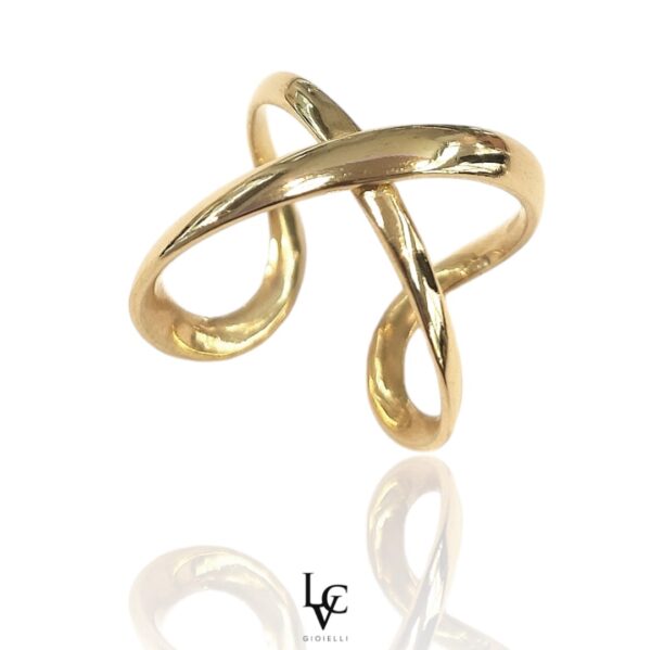 Anello X Her a filo placcato oro big