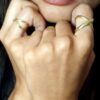 Anello X Her a filo placcato oro big - immagine 2