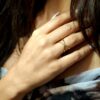 Anello X Her a filo placcato oro small - immagine 2