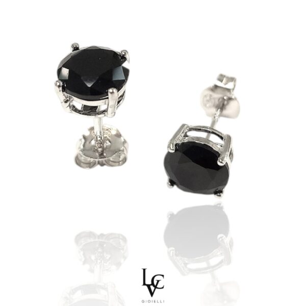 Orecchini Punto luce con zirconi Black