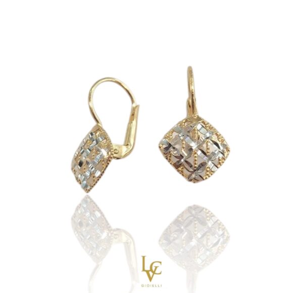 Orecchini Rombi little filigrana oro bicolore 18kt