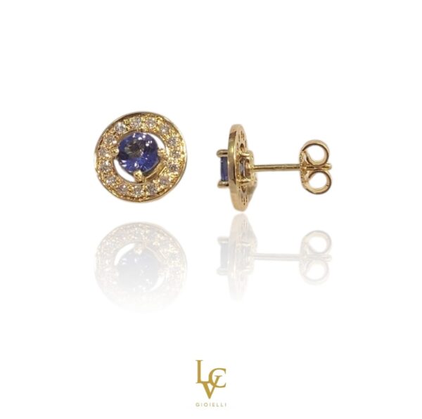 Orecchini Circle Tanzanite e Diamanti