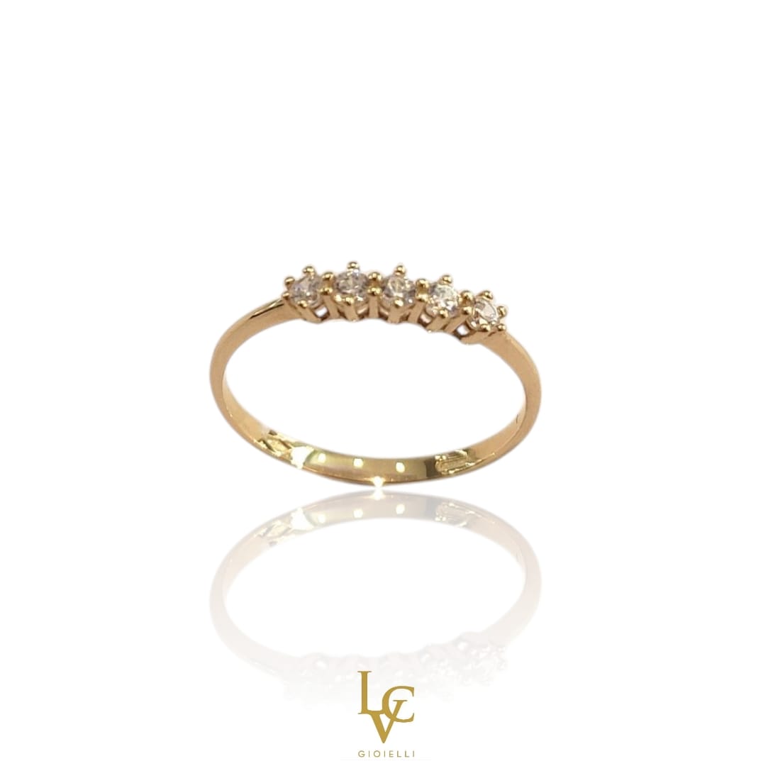 Anello Veretta con 5 pietre zirconi