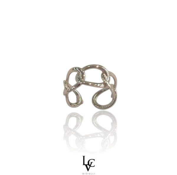 Anello catena intrecciata argentata