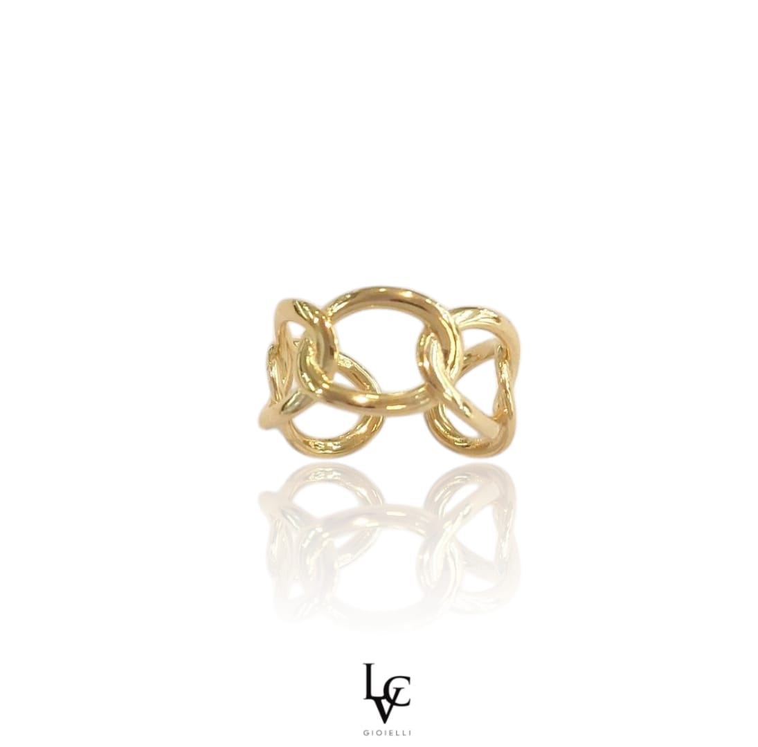 Anello catena intrecciata dorata
