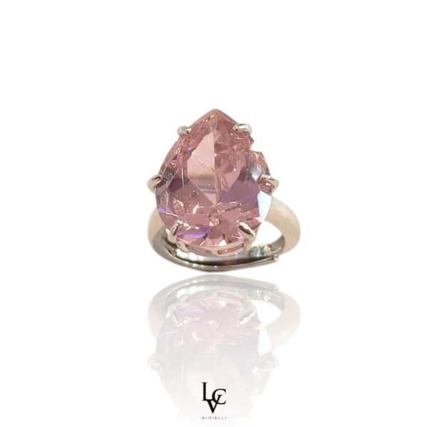 Anello goccia rosa