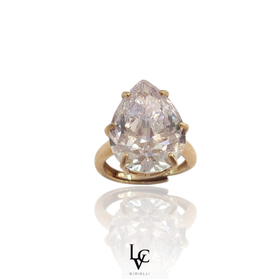 Anello goccia bianco