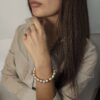 Bracciale con boules satinate e rondelle brillantinate - immagine 2