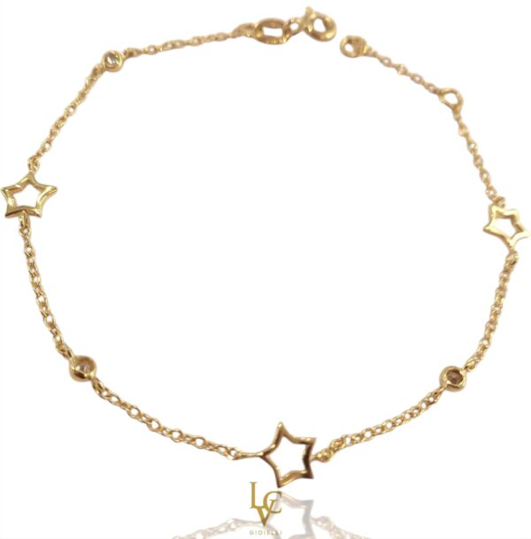 Bracciale con stelle e castoni tondi