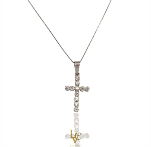 Collana Faith in oro bianco rodiato