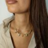 Collana mignon con pietre sui toni del rosa e dell'arancione - immagine 2