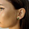 Orecchini con quadrifoglio malachite in oro 18kt - immagine 2