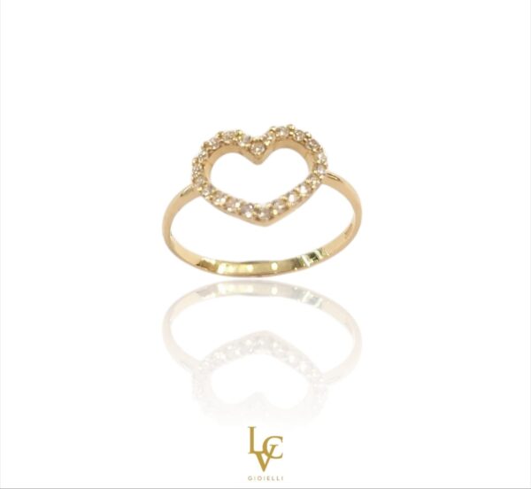 Anello heart di zirconi