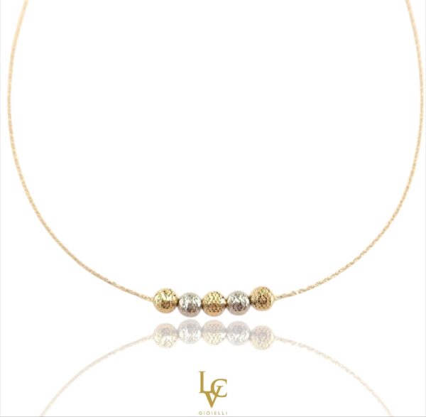 Collana spheria bicolore