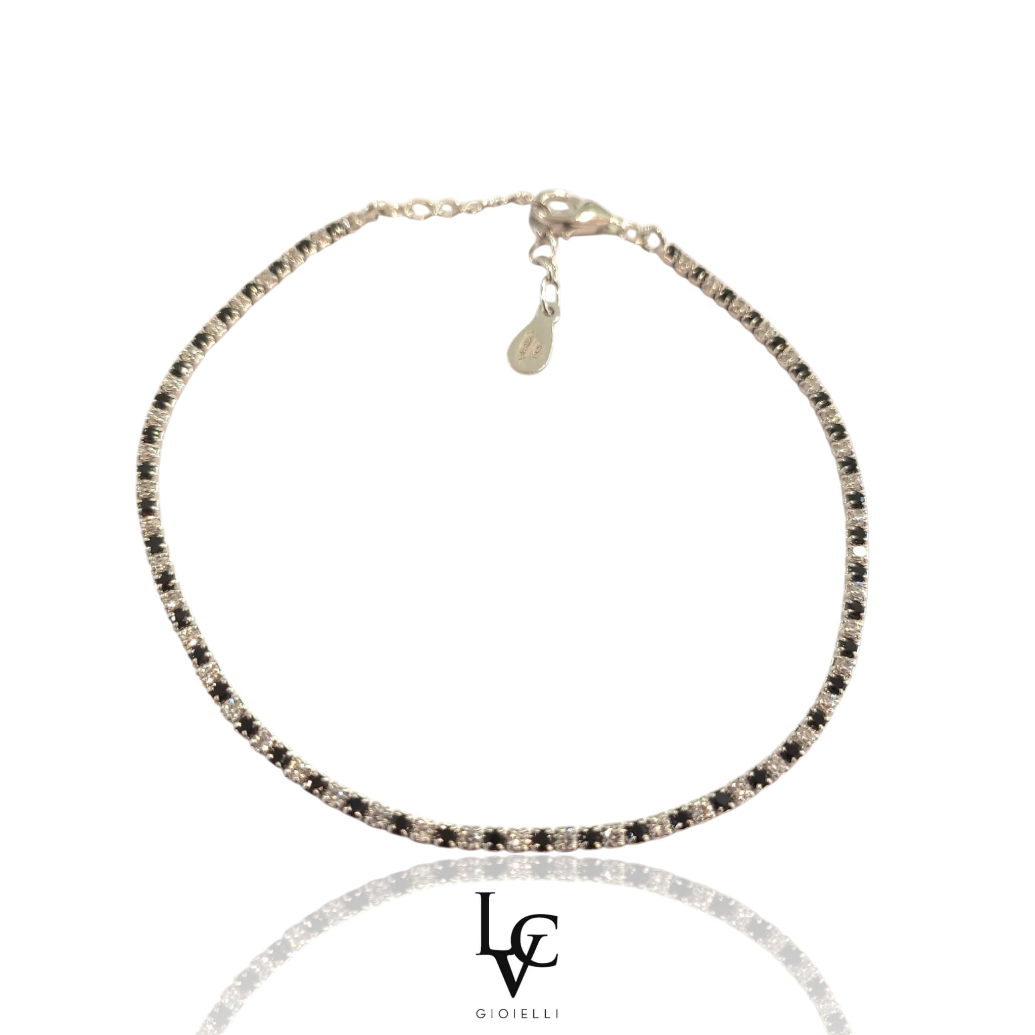 Tennis slim bicolore nero e argento